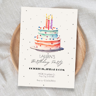 Convite Bolo de aniversário 
