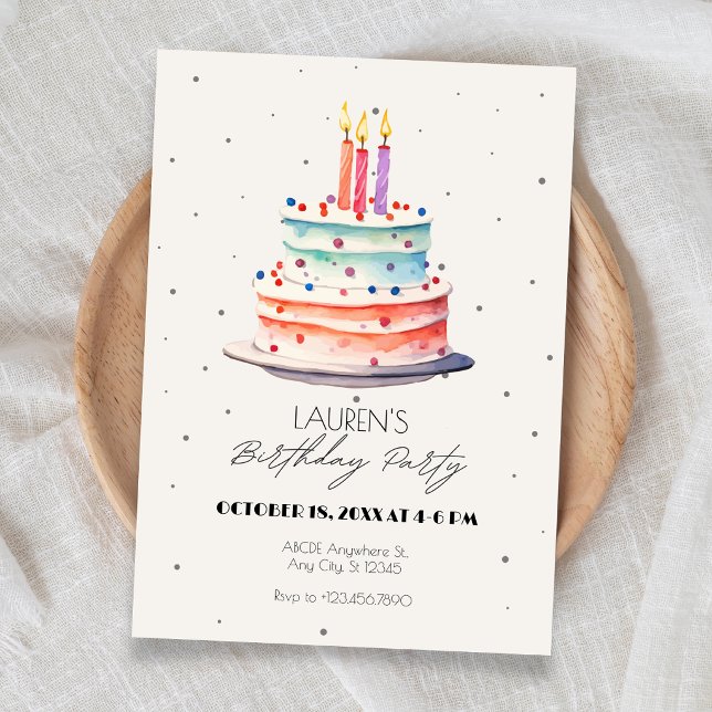 Convite Bolo de aniversário  (Criador carregado)