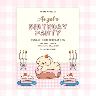 Convite Bolo de aniversário adorável