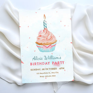 CONVITE BOLO DE ANIVERSÁRIO AQUARELA 