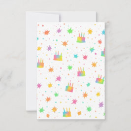 Convite Bolo de Aniversário Aquarela Arco-íris Pintura Col