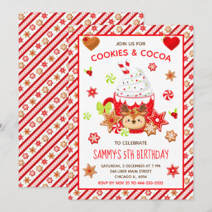 Convite Bolo de Aniversário Biscoitos de Natal e Cacau Ver
