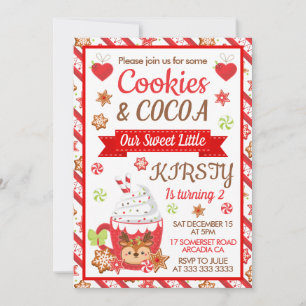Convite Bolo de Aniversário com Biscoitos de Natal e Cacau