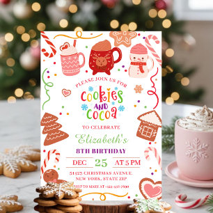 Convite Bolo de Aniversário com Biscoitos de Natal e Cacau