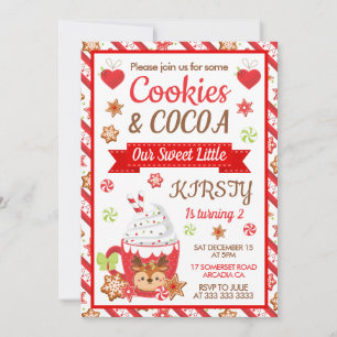 Convite Bolo de Aniversário de Cookies de Natal e Cacau Fo