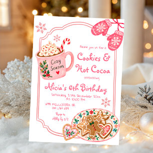 Convite Bolo de Aniversário de Cookies Desenhados à Mão e