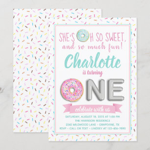 Convite Bolo de Aniversário de Primeiro Aniversário Balão 