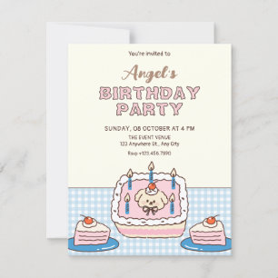 Convite Bolo de aniversário fofo