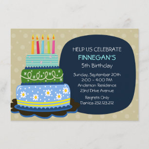 Convite Bolo de Aniversário Grande para o Aniversário