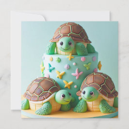 Convite BOLO DE ANIVERSÁRIO rico TURTLE