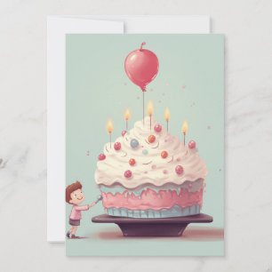Convite Bolo de aniversário, sorvete, aniversário