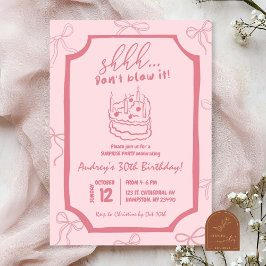 Convite Bolo de Aniversário Surpresa Menina Coração Coquet