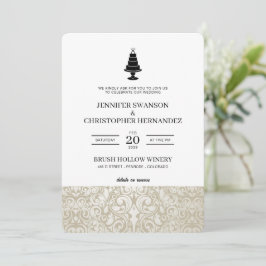 Convite Bolo de Casamento com Detalhes