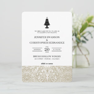 Convite Bolo de Casamento com Detalhes