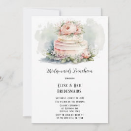 Convite Bolo de Casamento com Flores de Penas Almoço de Br