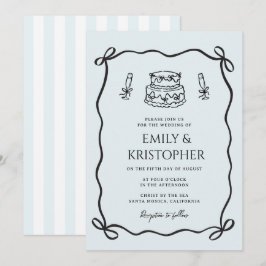 Convite Bolo de Casamento com Laço Coquette