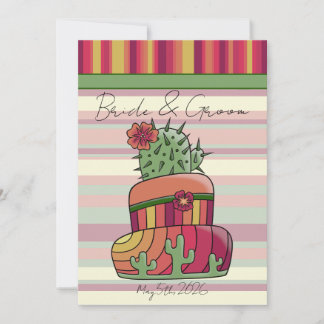 Convite Bolo de Casamento de Cactus