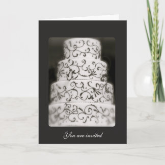 Convite Bolo de Casamento Elegante