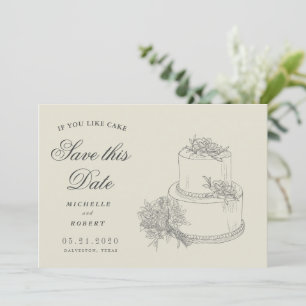 Convite bolo de casamento elegante Foto Salva a Data