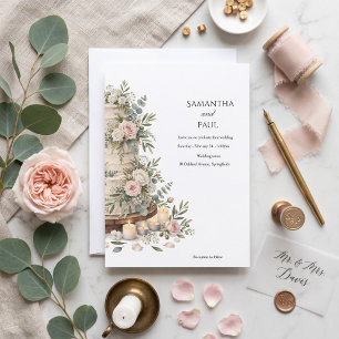 Convite Bolo de casamento rústico