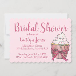 Convite Bolo de Chá de panela de Casamento de Cupcake Spri