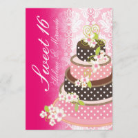 Bolo de chocolate cor-de-rosa doce 16/ princesa/4-