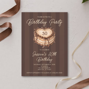 Convite Bolo de Coração de Aniversário Coquette