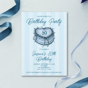 Convite Bolo de Coração de Coquete Aniversário