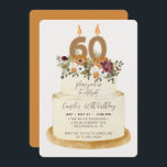 Convite Bolo de Laranja Chic outono 60º aniversário<br><div class="desc">Celebrar um outono feminino de 60 anos com nosso convite à chic. Design apresenta um bolo rústico decorado com flores, folhas e velas do outono, com o número 60, para o melhor aspecto chique. Todo texto é 100% personalizável. Se precisar de peças extras para esta coleção, por favor contacte-me, contente-se...</div>