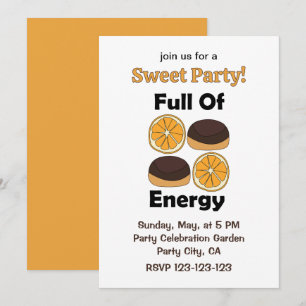 Convite Bolo de Laranja Chocolate Jaffa Cheio de Energia F