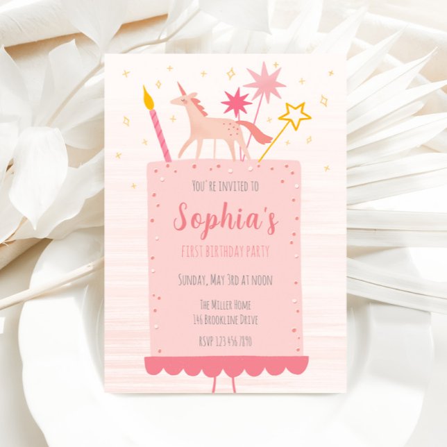 Convite Bolo de Nascimento do Unicórnio (Criador carregado)