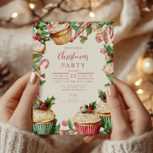 Convite Bolo de Natal com Listras de Doce