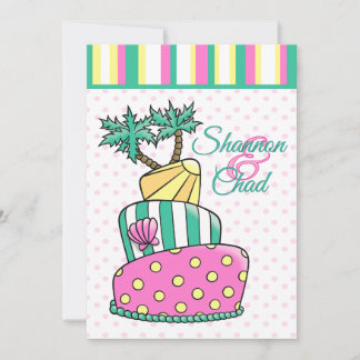 Convite Bolo de Praia Tropical