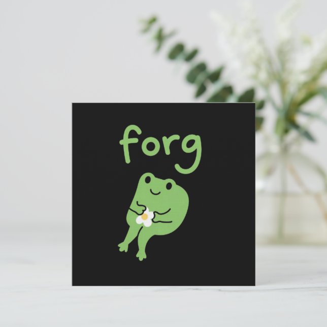 Convite Bolo de Sapo Kawaii Fofo Meme Estética Fofa Para  (Em pé/Frente)