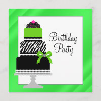 Bolo de Zebra Verde Lima Cupcake Aniversário Festa