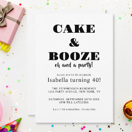 Convite Bolo Divertido e Bebida para Festa de Aniversário