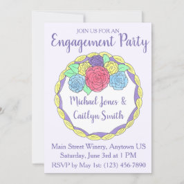 Convite Bolo Floral de Festa de noivado de Casamento