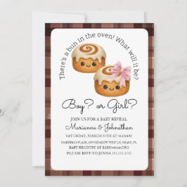 Convite Bolo Fofo No Forno Menino Menina Revelação Bebê
