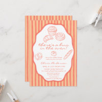 Bolo no forno listras rosa Baby Shower