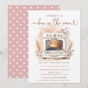 Convite Bolo No Forno Rosa Menina Chamada Bebê Festa