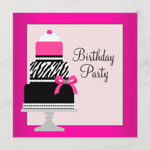 Convite Bolo Rosa Cupcake Aniversário Festa