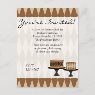 Convite Bolos de chocolate