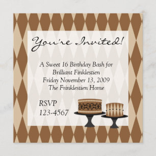 Convite Bolos de Cocolate