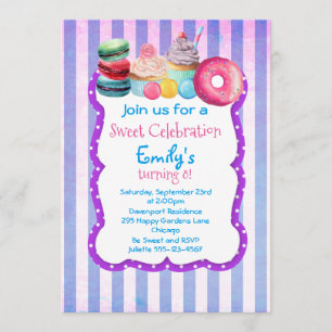 Convite Bolos De Doces E Bolas De Orelha