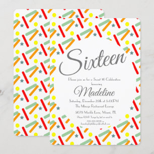 Convite Bolos De Sorvete Com Confeitos Bold Festa Sweet 16