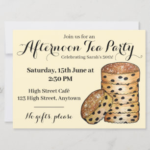Convite Bolos Galeses Chá da Tarde Comida Britânica
