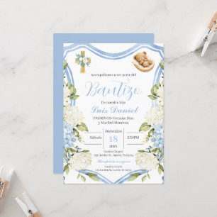 Convite Bolsa azul de batismo