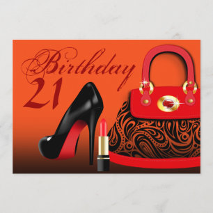 Convite Bolsa de Luxo, Saltos Altos e Lábios Pintados Aniv