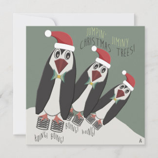 Convite Bolsa de Natal de Pinguins Engraçado