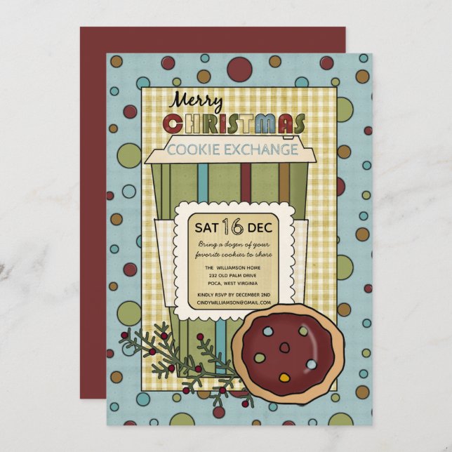 Convite Bolsa de Natal do País Homespun (Frente/Verso)